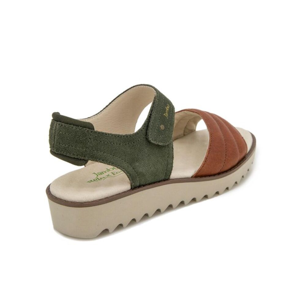 JAMBU Womens Green Mixed Media Africa Open Toe Wedge Sandals Shoes 8.5 M - Picture 2 of 4